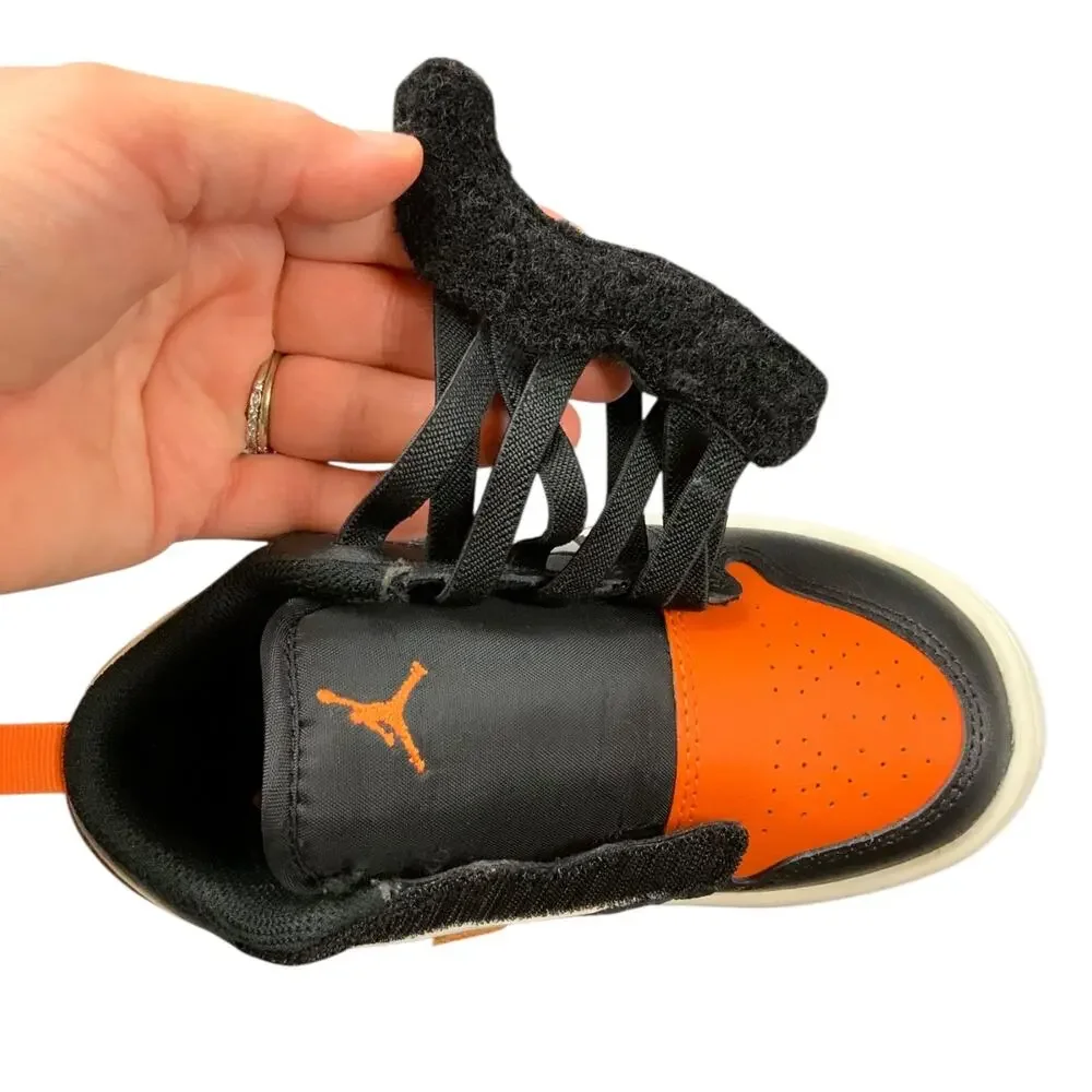 Nike Air Jordan 1 Low Alt TD Black Orange Toddler Shoes 11C DR9748-081 EUC